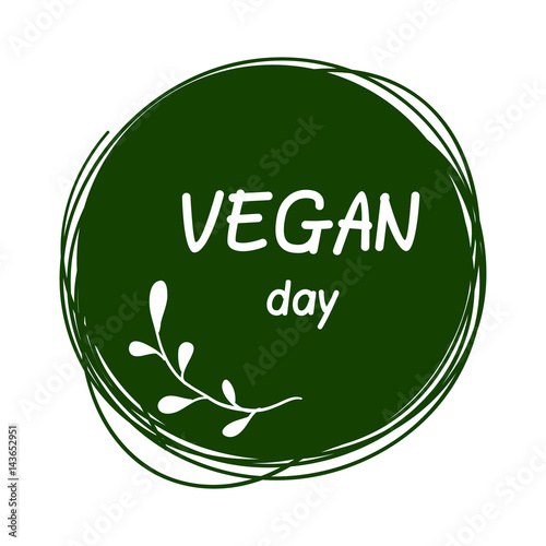 International Day for vegetarians. Nov. 1. Vegan Day. Sticker. On a white background