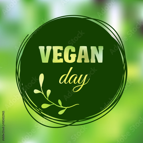 International Day for vegetarians. Nov. 1. Vegan Day. Round Sticker