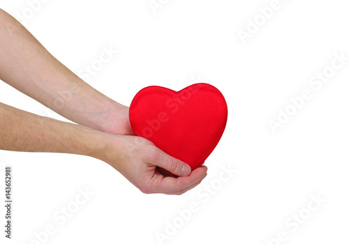 Red heart in hand