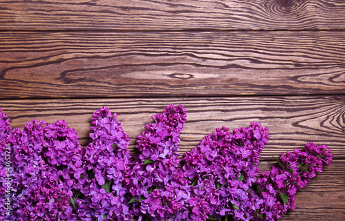 lilac flowers on a old wood