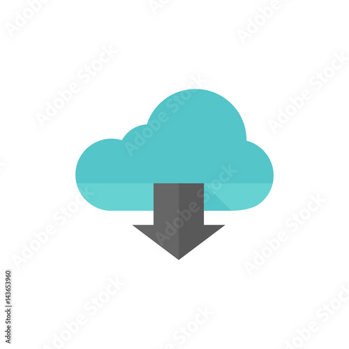 Flat icon - Cloud download
