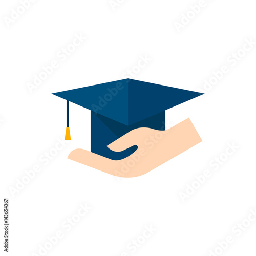 Flat icon - Hand holding diploma