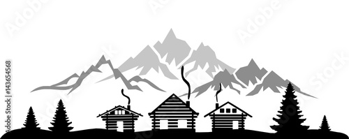 Silhouette Berge Alm