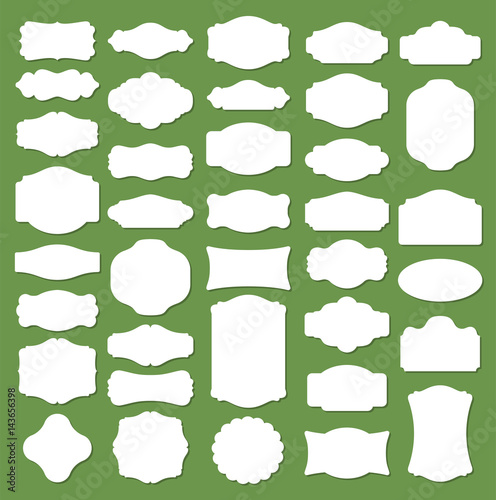 Blank frame and label set. Stock vector