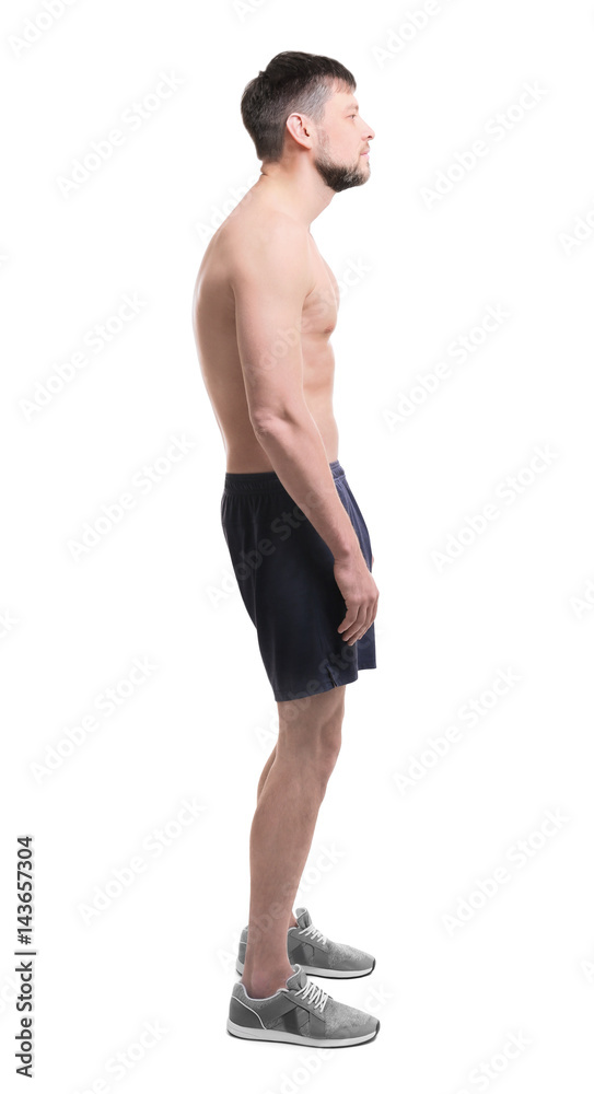 Posture concept. Man on white background Posture concept. Man on white background