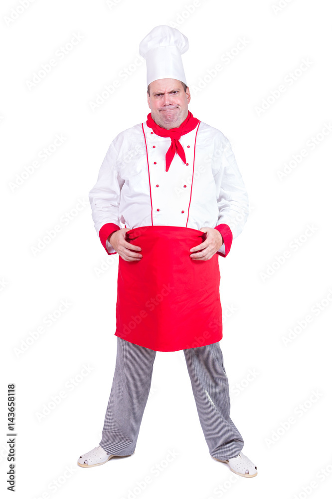 cloudy cook standing on white background cloudy cook standing on white background
