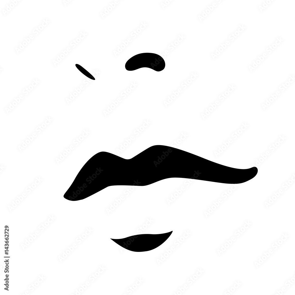 Woman face icon. Female face with big sensual lips and beautiful nose. Vector Illustration Woman face icon. Female face with big sensual lips and beautiful nose. Vector Illustration