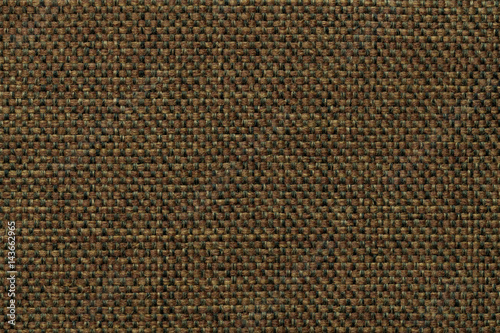 Dark green textile background with checkered pattern  closeup. Structure of the fabric macro.