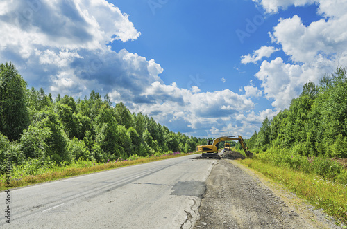 repair of road surface on the intercity highway