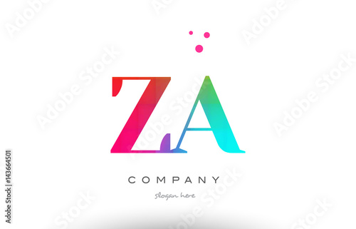 Free Download ZA Z A colored rainbow creative colors alphabet letter logo icon - GFXLoad