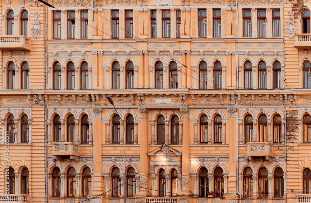 Facade of the historic building. Cental Europe style. Facade of the historic building. Cental Europe style.