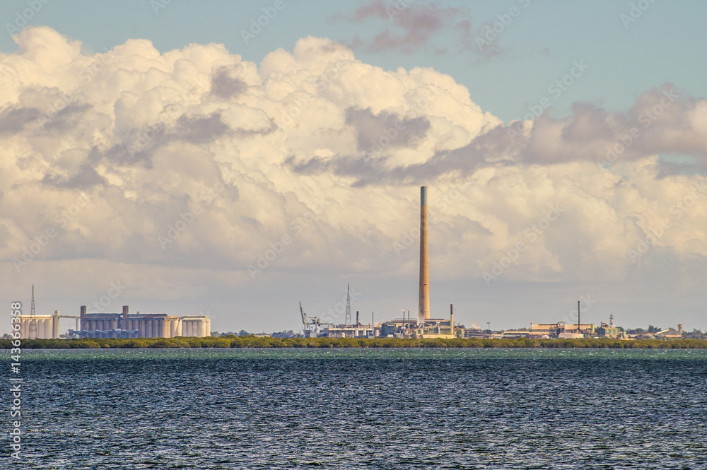 Port Pirie skyline in South Australia showing the lead smelter and grain silos Port Pirie skyline in South Australia showing the lead smelter and grain silos
