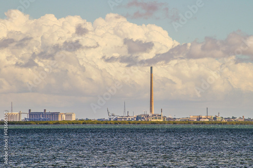 Port Pirie skyline in South Australia showing the lead smelter and grain silos © sean heatley