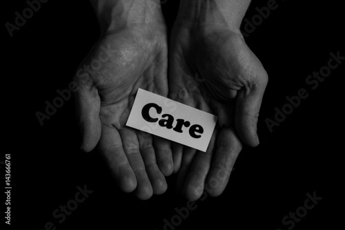 helping hands, offering care, love, hope and support