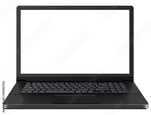 Laptop with empty screen isolated