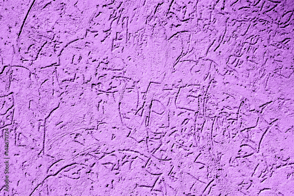 Texture of old vintage violet plaster wall