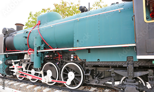 A Vintage Black and Red Steam Locomotive