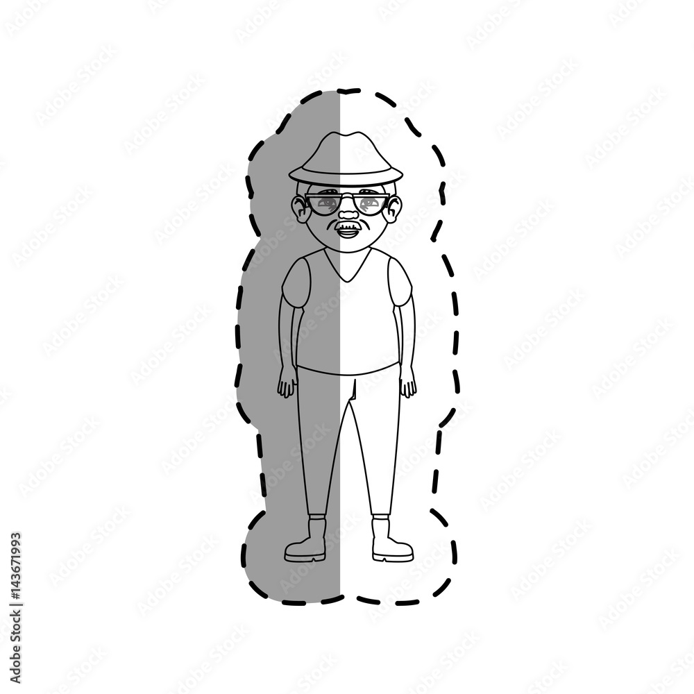 Obraz premium grandfather avatar character icon vector illustration design