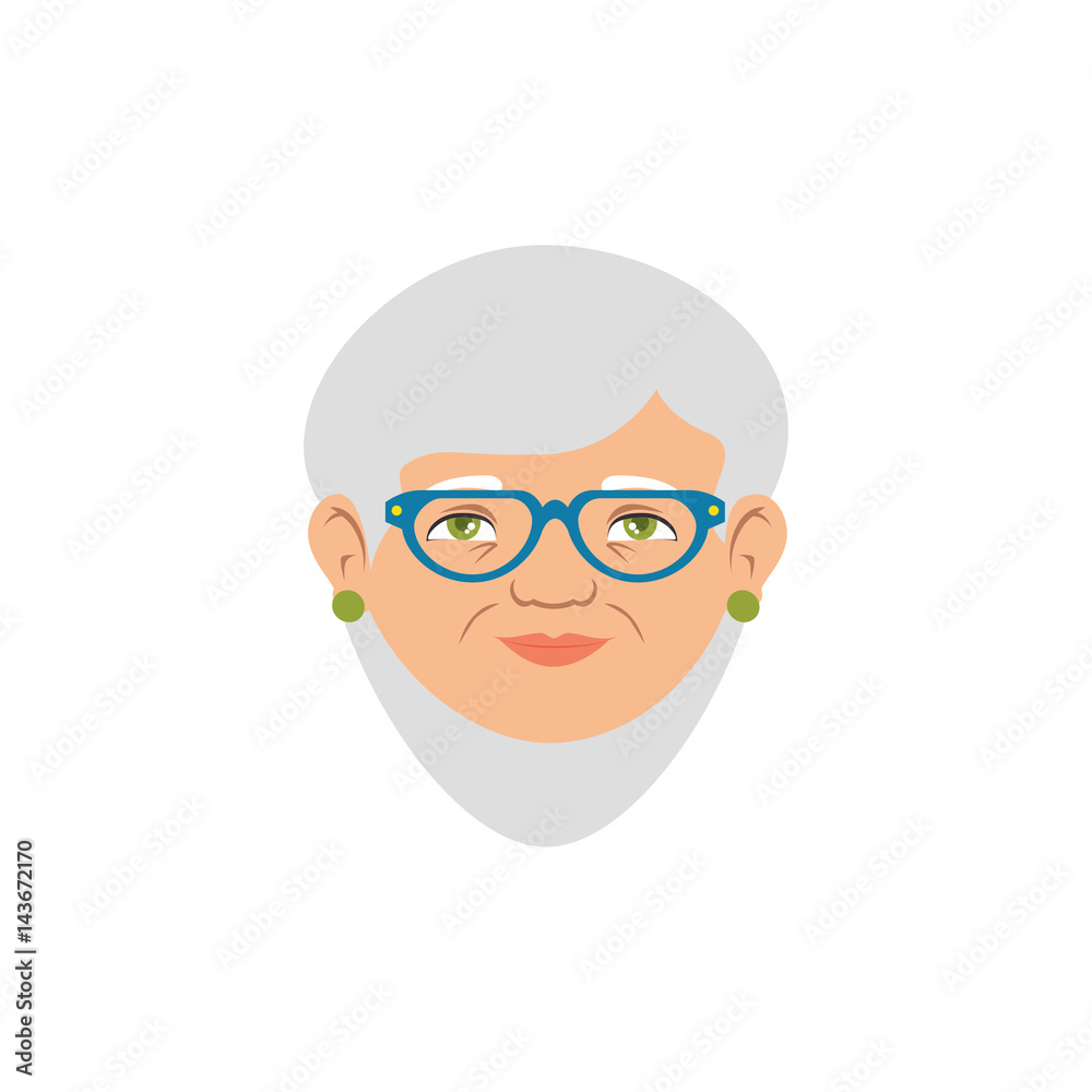 grandmother avatar character icon vector illustration design