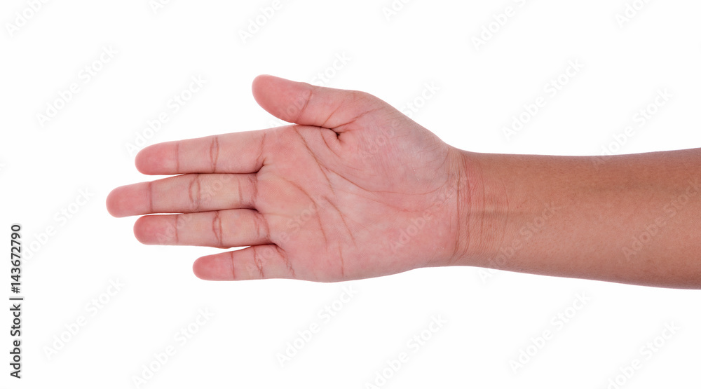 child hand sign isolated on white background child hand sign isolated on white background