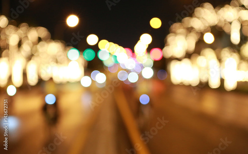 Blur traffic and car lights bokeh background © zilvergolf