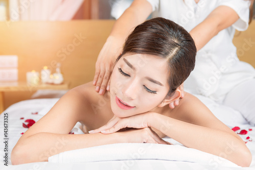 Beautiful young woman getting spa massage,spa salon,spa massage,spa is relax,spa treatment