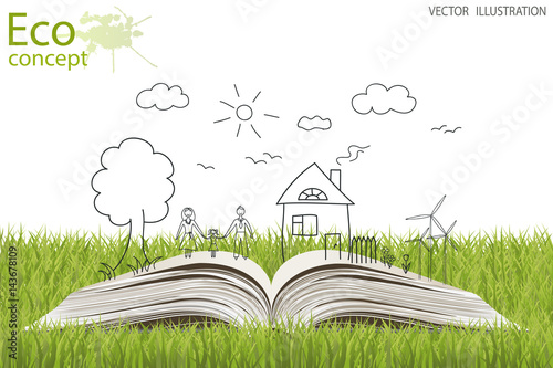 Open book of happy family stories.