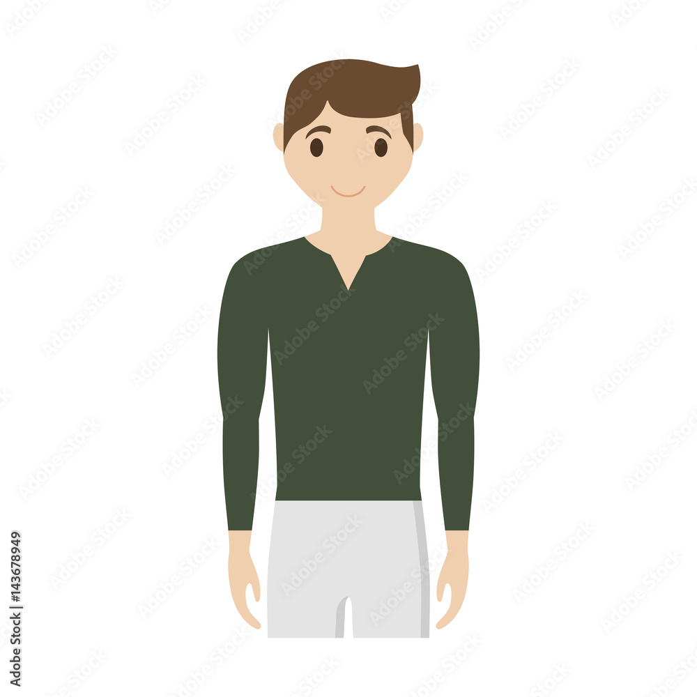 man wearing casual clothes, cartoon icon over white background. colorful design. vector illustration man wearing casual clothes, cartoon icon over white background. colorful design. vector illustration
