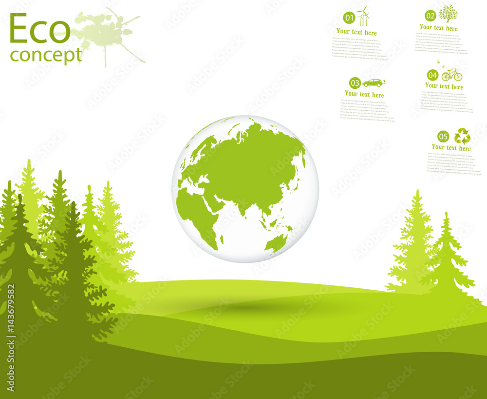 The concept of ecology to save the planet. The concept of ecology to save the planet.