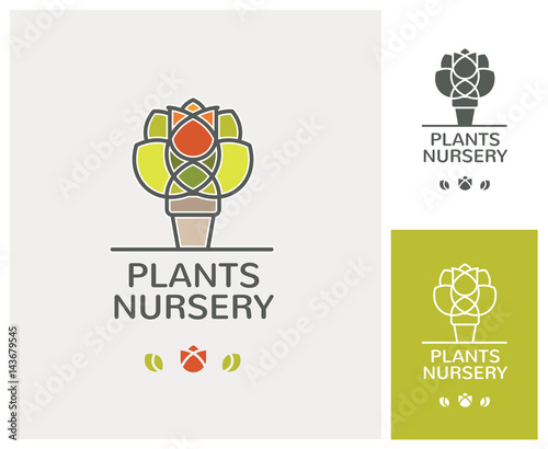 plants nursery, jardinerie, pépinière, plantes, jardin, urbaniste, logo, paysagiste