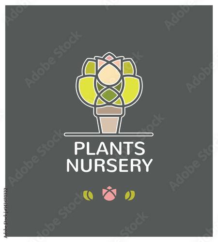 plants nursery, jardinerie, pépinière, plantes, jardin, urbaniste, logo, paysagiste
