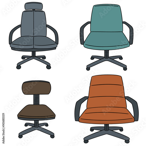 vector set of chair