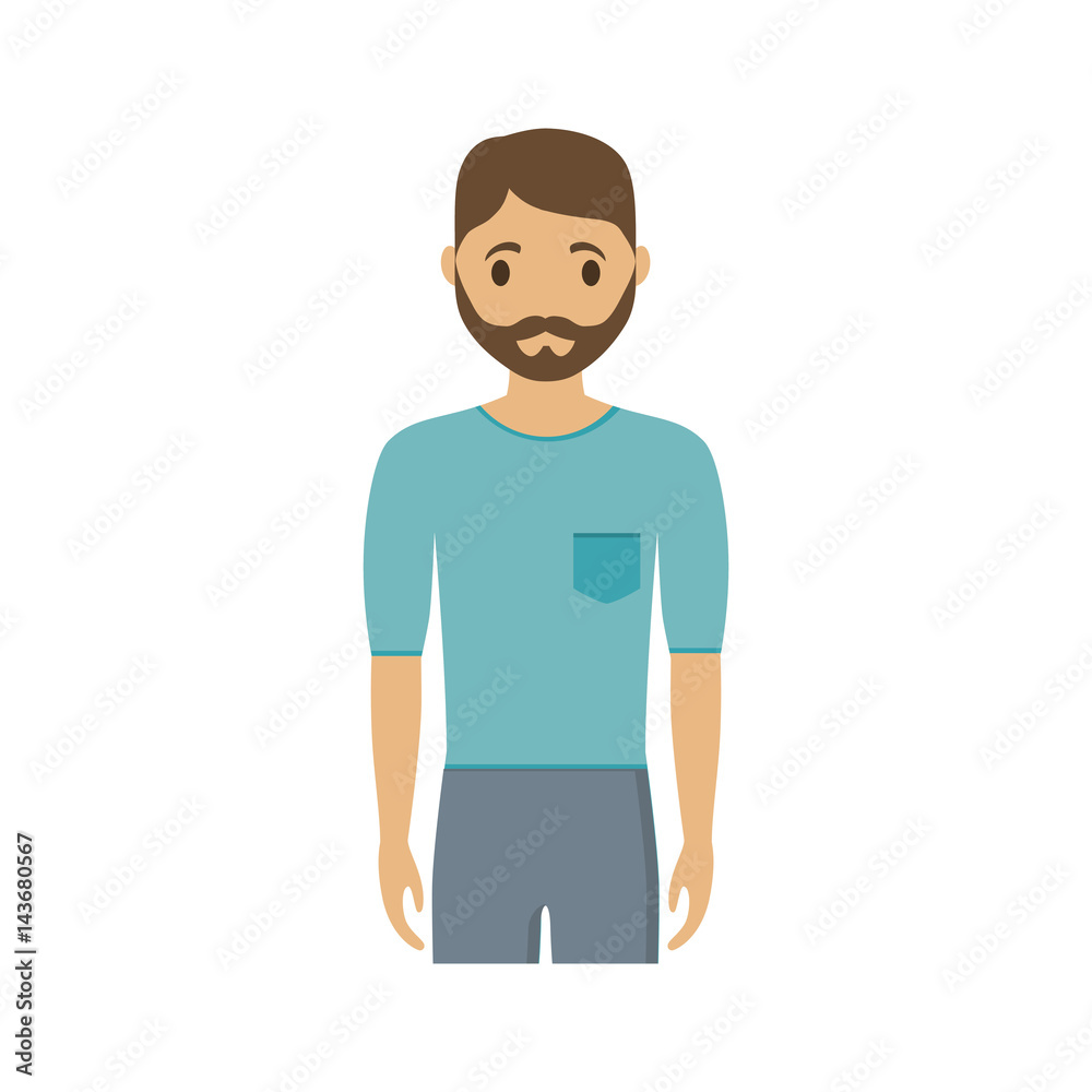 man wearing casual clothes, cartoon icon over white background. colorful design. vector illustration