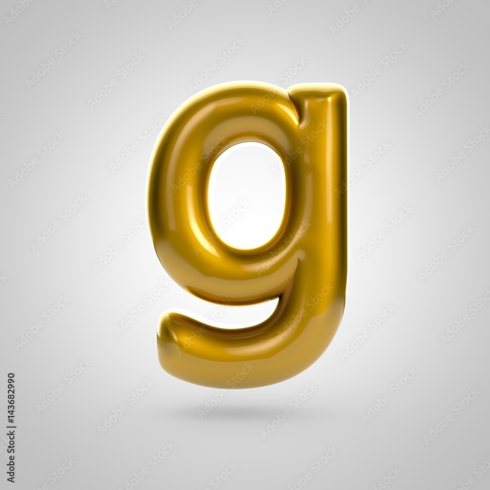 Metallic paint golden letter G lowercase Metallic paint golden letter G lowercase