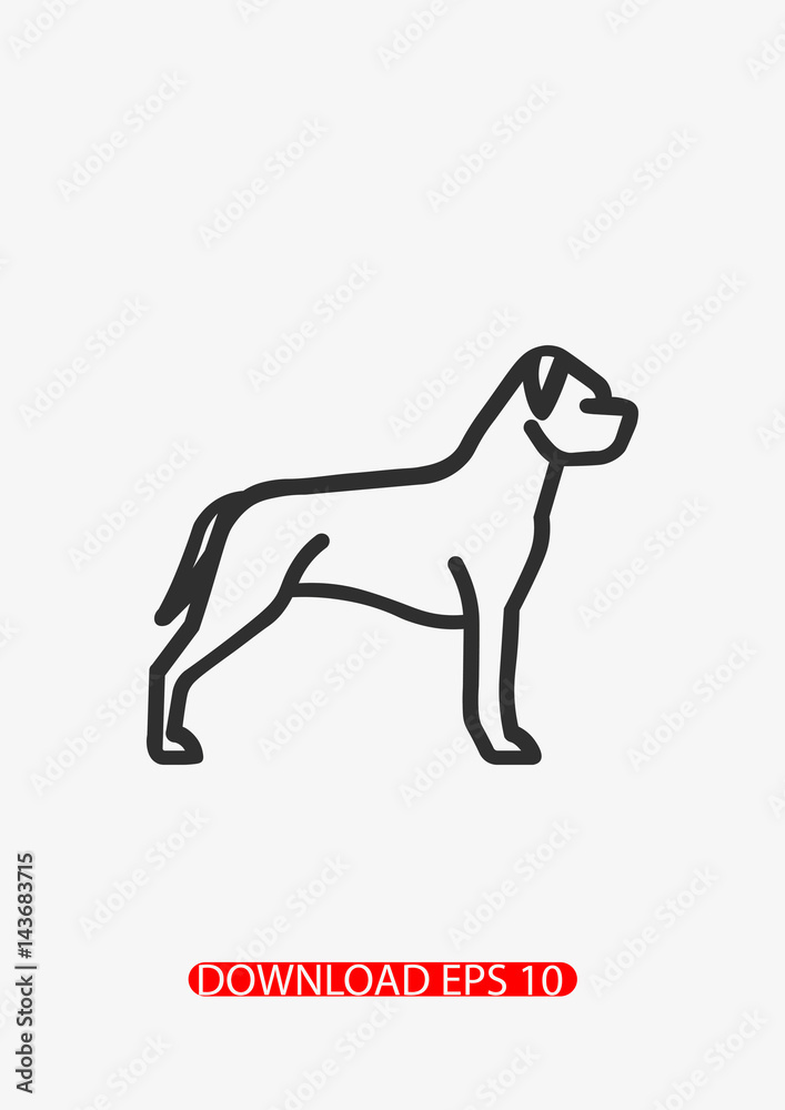 American staffordshire terrier dog icon, Vector