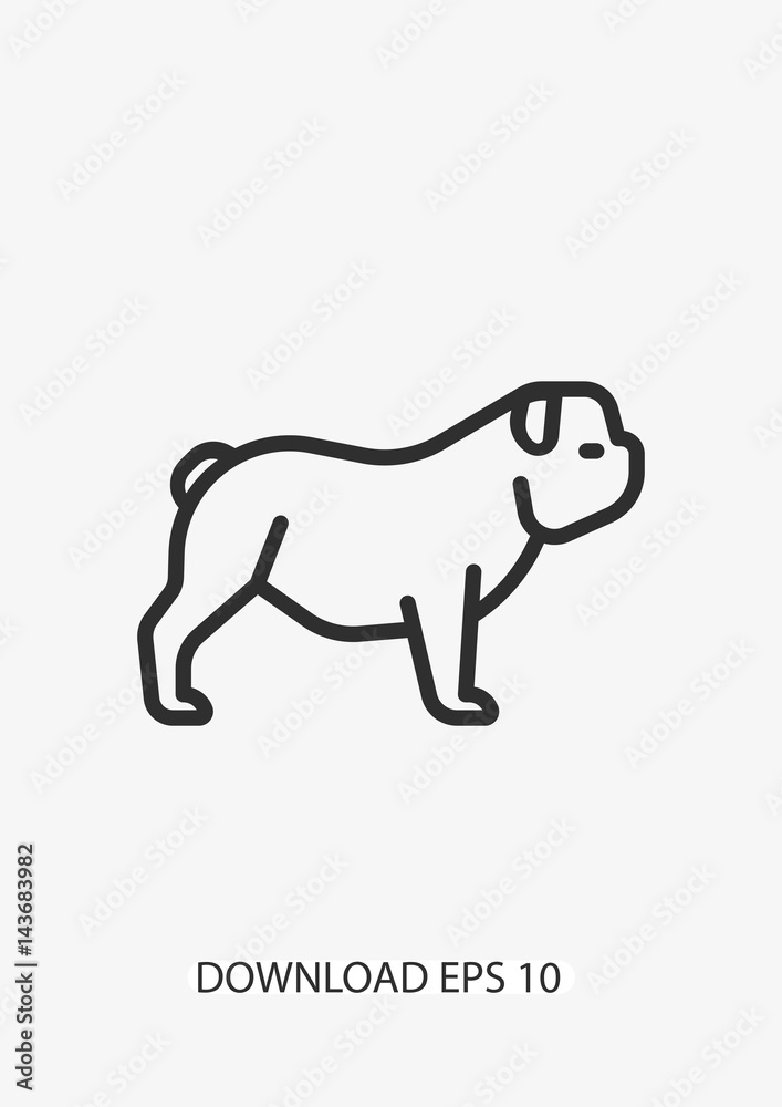 Bulldog icon, Vector