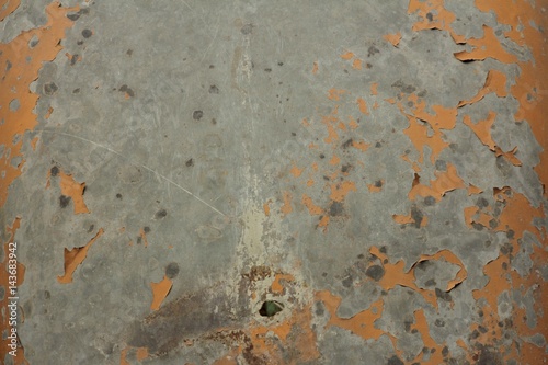 Texture of metal with irradiated paint