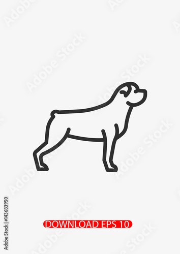 Rottweiler dog icon  Vector