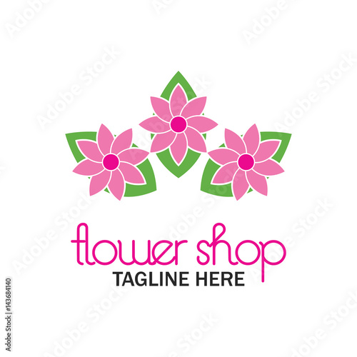 florist logo with text space for your slogan / tagline, vector illustration
