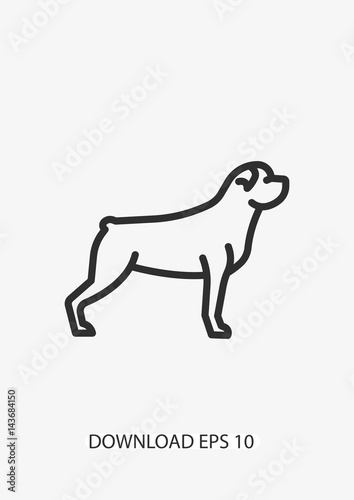 Rottweiler dog icon  Vector