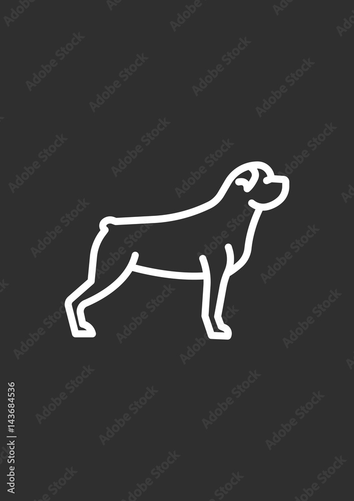 Rottweiler dog icon, Vector