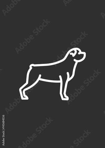 Rottweiler dog icon  Vector