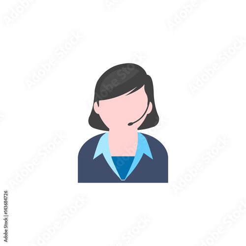 Flat icon - Female receptionist