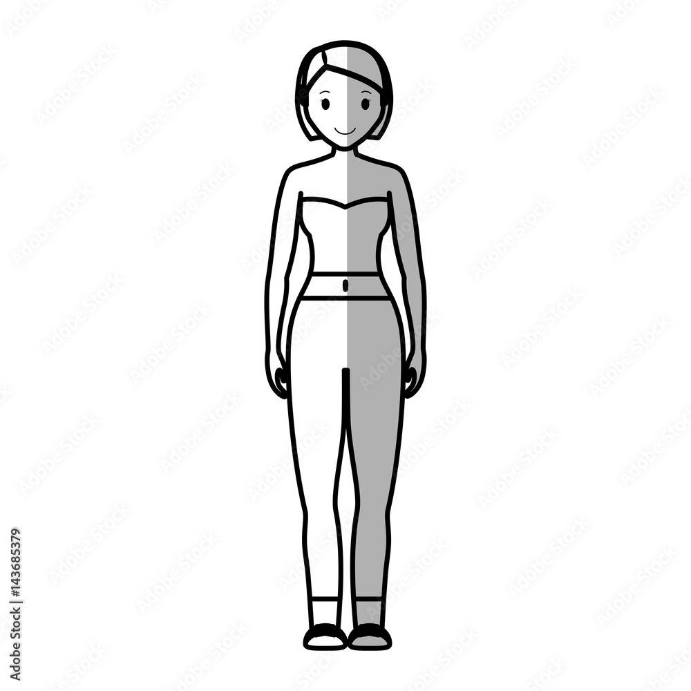 Woman wearing casual clothes cartoon icon over white background. vector illustration Woman wearing casual clothes cartoon icon over white background. vector illustration