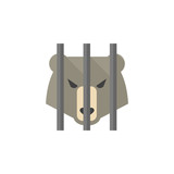 Flat icon - Caged animal