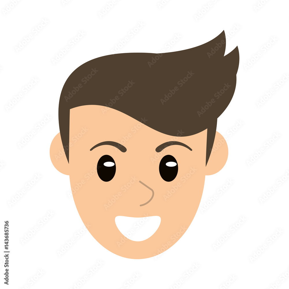 head face man male character vector illustration eps 10