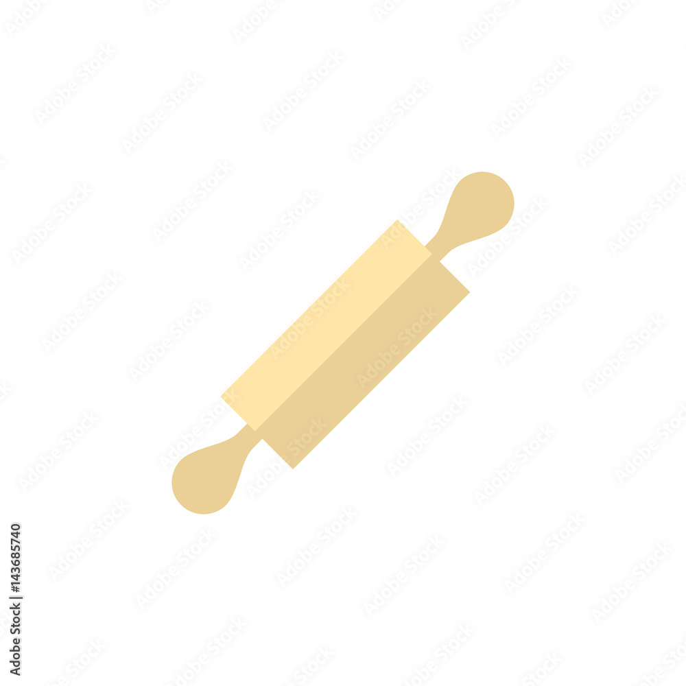 Flat icon - Wooden roller