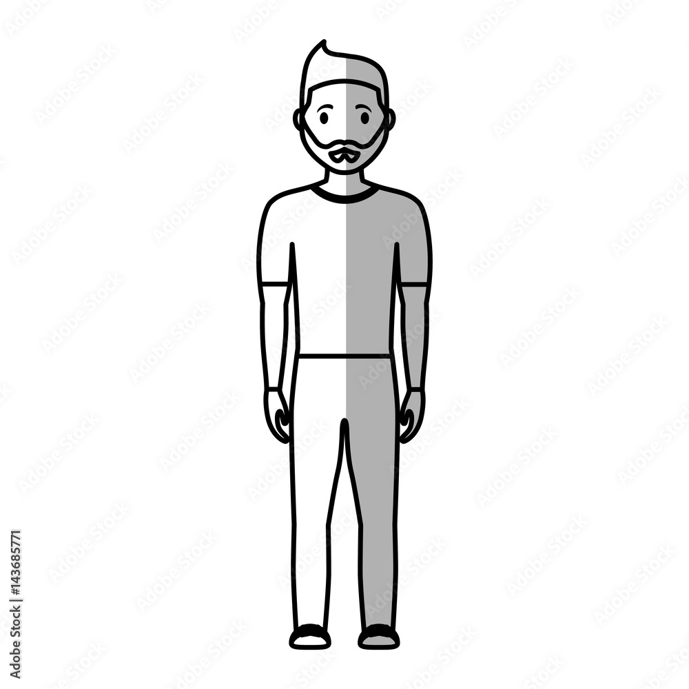 man wearing casual clothes, cartoon icon over white background. vector illustration man wearing casual clothes, cartoon icon over white background. vector illustration