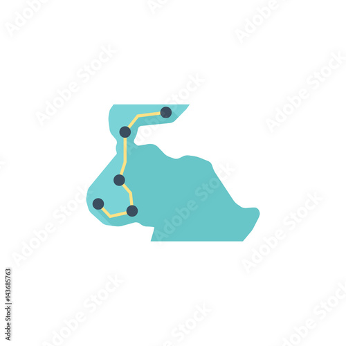 Flat icon - Rally route map