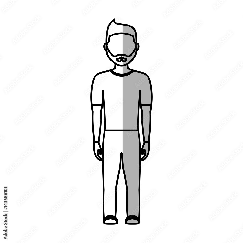 man wearing casual clothes, cartoon icon over white background. vector illustration